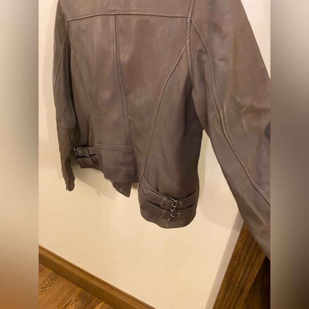 Michael Kors 100% Leather Moto Jacket - Picture 7 of 7